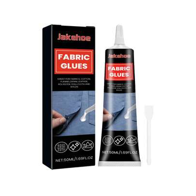 Pegamento Transparente para Telas Jakehoe, Adhesivo Impermeable y Lavable para Telas, Ropa y Mezclilla. NWHE