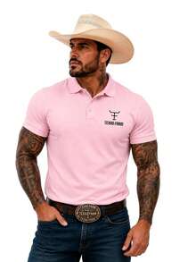 MHP Country Peão Premium Texas Men's Polo Shirt - 粉色 - 查看 2