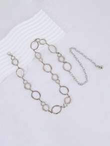 Cadena de Cintura de Metal Estilo Punk, Accesorio de Moda para Atuendos de Chicas Modernas - Plateado - Ver 8