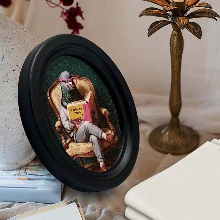1pc 3D Black Oval Vintage Picture Frame, Gothic Style, Horror Atmosphere, Halloween Thanksgiving Autumn And Other Holiday Decoration, Exquisite Home Decor, Office Decor Art, - 10 - View 1