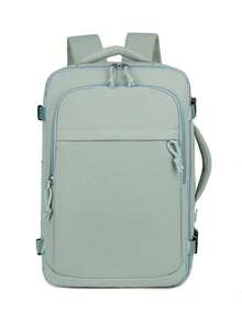 1pc Large Capacity Lightweight Travel Backpack, Women's Work Bag, Portable With Luggage Strap Design. College Style Backpack With Shoe Compartment. Waterproof Business Large Capacity Daily/Weekend Bag, TSA Compliant, With USB Charging Port. - Green - View 8