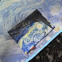 Women's Foldable Tote Bag, Large Capacity Shopping Bag, Oil Painting Style Bag, Washable Shopping Bag, Starry Night And Iris Pattern, Suitable For Commuting, Travel, Business Trip, Shopping, Back To School, Women's Gift, Holiday Gift, Birthday Gift - A - View 5