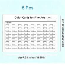 Art Student Color Reference Cards, Fillable Blank Color Chart, White Paper Paint Mixing Record Sheet For Painting Practice - A - View 9