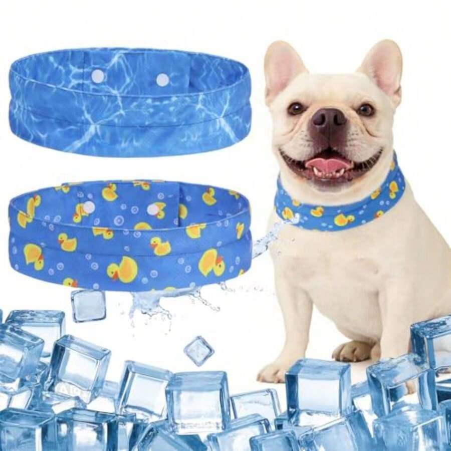 Dog Cooling Bandana For Dogs, 2 Pack Instant Cooling Bandanas, Adjustable Neck Wraps Ice F Bib Gel Cooler Pet Bandanas Hunting Training Hiking Cam Accessories For Summer, Blue S - Z-blue - View 1