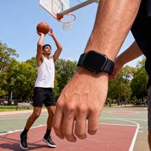 Premium Rubber Watch Band With Unique Slanted Connector For Apple Watch 38/40/41/42/44/45/46/49mm, Asymmetric Diagonal Sport Strap For Men Women - Black - View 4