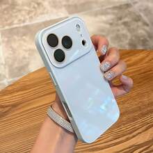 Phone Case: Case For Apple 17 Pro Max, Ice-Sense Macaron Glass Case For 16, Simple New Style For 15, Couples For 14, Solid Color For 13, Full Lens Coverage For 17 Pro, Case For 16 Pro - 5 - View 3