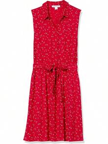 Vestido Camisero Tejido Sin Mangas para Mujer de  Essentials - Azul aguamarina, amapola - Ver 4