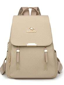 Mochila de cuero suave para mujer, mochila de gran capacidad para dama, mochila de viaje casual para mujer, mochila para chica - Verde militar - Ver 1