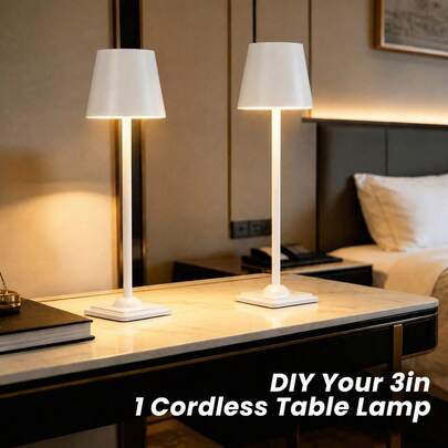 LED Smart Control Table Lamp, 3-Color Stepless Dimming, Touch Switch Control, Modern High-Leg Iron Design, Bedside Night Light, Adjustable Height, Suitable For Home Decor, Living Room, Patio, Dining Room, Bar
