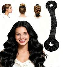 Satin Heatless Curling Rod With 2 Hair Ties, Overnight Heat-Free Hair Curler, Soft Sleep Wave Styling Tool For Women With Long And Medium-Long Hair - Multicolor - View 2