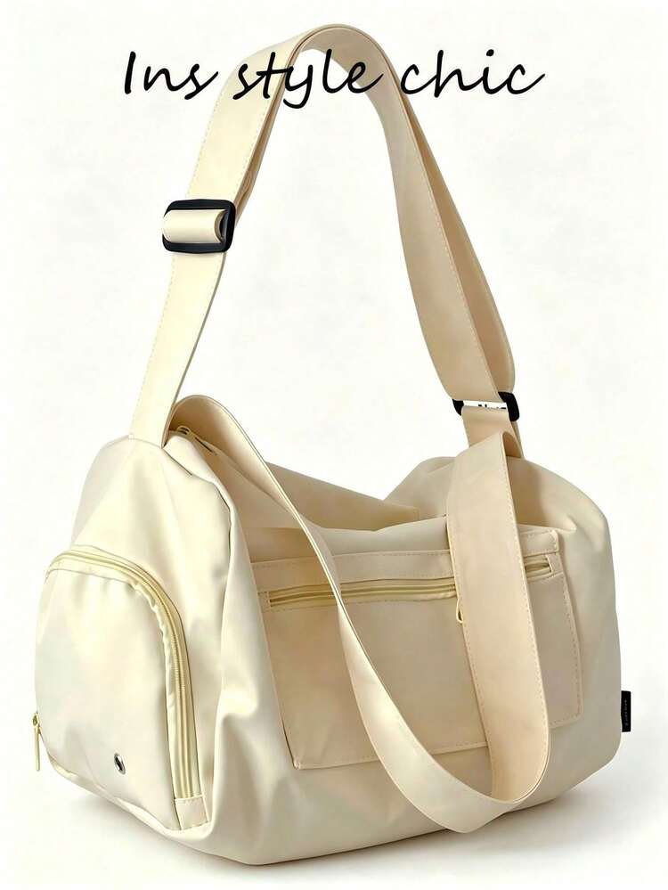 This New, Fashionable, And Versatile Solid-Color Clown-Themed Bag Has A Large Capacity, Making It Suitable As A Gym Bag, For Outdoor Trips, And Short Distances. - 黃色 - 查看 1