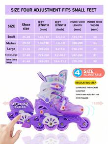 Pattini a rotelle Xiao Yao Xing per principianti con ruote ausiliarie, set di scarpe da pattinaggio con assistenza all'equilibrio, facili da imparare per uomini e donne, pattini in linea per uso esterno - Viola - Visualizzare 8