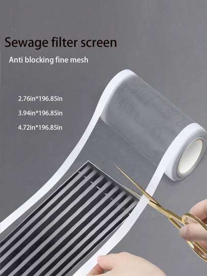 1 rouleau de 5 m de long, largeur 7 cm/10 cm/12 cm, filtre de drain de sol de cuisine multifonction autoadhésif, filtre de drain de salle de bain anti-colmatage et anti-cheveux, ensemble de maille filtrante autoadhésive, filtre de tuyau de drain en plastique enroulable - maille anti-blocage, anti-insectes et anti-cheveux, peut être utilisé pour réparer les moustiquaires de fenêtres, convient aux fenêtres moustiquaires endommagées et aux moustiquaires, découpe et réparation libres, facile à installer avec outil de grattage inclus, drain de sol de salle de bain, Noël, rentrée scolaire, Thanksgiving, fête des pères, vacances, Nouvel An