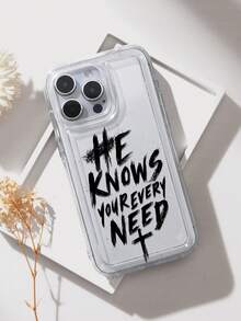 Vintage Christian Faith Slogan Print Clear Case Compatible With IPhone 13 15 16 17pro 17 14 17 17pro Max &Compatible With Samsung Galaxy/A54 A14 A15 S23 S24 S24ultra S25 A07 A17 S26 A57 - Multicolor - View 3