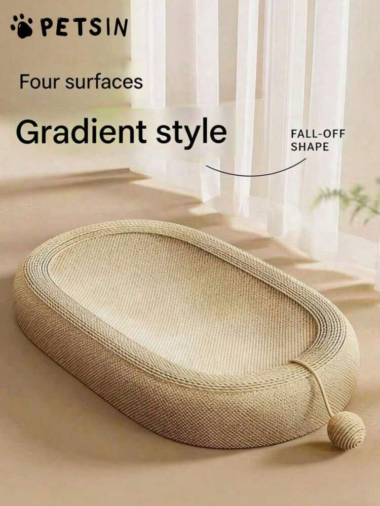 1pc Small Cat Scratching Board, Home Decor, Space-Saving, Practical For Small Pets, Durable And Sturdy, Exclusive Room Decor For Kittens, Suitable For All Pets, Saber-Tooth Tiger Scratching Board, Neat And Beautiful, Sofa- Design, Ideal For Cat Exercise And Rest, Favorite Gift For Cats, Can Also Add More Sofa Protectors At Home - M - View 2