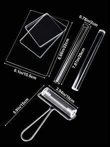 Transparent Mud Press Plate Roller Tool Set, Thickness Ruler Press Mud Stick Soft Clay Tools For Jewelry Making, DIY Handmade Jewelry Mold Kit - Toolkit - View 2