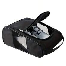 Tas Pembawa Sepatu Golf Portabel dari Kain Oxford, Tas Tangan Ringan Anti Debu untuk Sepatu Golf, Sepak Bola, dan Tenis - Hitam - View 8