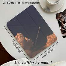 飛機與雲朵圖案彩繪效果平板保護殼附支架，相容 Honor 8/9/10/X8/X8A/X9/X8Pro/X9Pro、MatePad SE 11"/MatePad 11"/11.5"、MatePad Pro、Apple 10th/11th Gen 2025 (A16)、Galaxy Tab A7/A9 及其他熱門機型 - 款式18 - 查看 3
