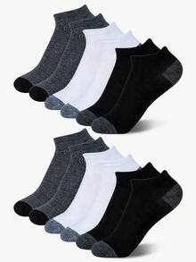 Solid Color Minimalist Outdoor Sports Boat Socks, Thickened Heel To Relieve Walking Pressure, Invisible Low-Cut Design, Quick-Dry Breathable Material, Suitable For Jogging, Outdoor Activities, Commuting, All Seasons - Multicolor - View 2