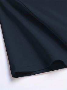 Men's Short-Sleeved T-Shirt, Summer, Comfortable, Made Of Micro-Elastic Polyester Fabric, Fashionable, Casual, Versatile, With Popular Print And Round Neck. - 藏青色 - 查看 5