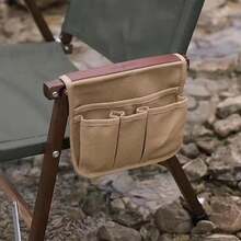 Kermit Chair Armrest Storage Bag, Multi-Pocket Canvas Design, Wear-Resistant And Durable, Can Store Phone, Water Bottle, Keys And Small Tools, Folding Chair Side Storage Bag, Suitable For Outdoor Camping, Picnic And Fishing - Multicolor - View 1