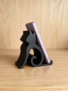 1pc Cat Phone Stand, Desktop Ornament, Storage Rack, Phone Holder, Compact & Portable, Suitable For Bed, Office, Car, Pet Lovers Essential, Travel Essential, Desktop Storage, Home Decor, Dorm Storage, Back To School - Multicolor - View 4