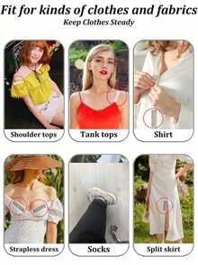 108/36pcs Non-Slip Clothing Tape, Fashion Adhesive Bra Strap Covers, Dress Strap Fixers, Double-Sided Wardrobe Tape, Back To School And Party Outfit Essentials - All Products Designed To Prevent Clothing Exposure And Ensure Secure Fit - A - View 6