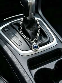 1pc Alloy Hollow Rhinestone Devil Eye Car Gear Shift Decoration, Car Interior Hanging Ornament, Car Interior Decorative Accessory - A - View 11
