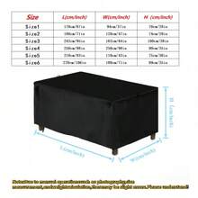Garden Furniture Cover With 2 Handles, Patio Furniture Cover, Square Table And Chair Furniture Cover, Durable And Thickened Polyester Material, UV Resistant, Essential For Patio Owners - Black - View 3