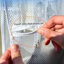 1PC Thickened Breathable Mesh Shoe Drying Bag, Hanging Laundry Mesh Bag With Zipper For Sneakers, Shoes & Clothes, Reusable Shoe Wash Bag, Laundry Storage Organizer, Hanging Drying Net, Closet Organization, Dorm Home Travel Essentials - Multicolor - View 5