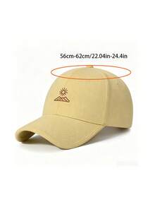 2pcs/Set All-Season Large Head Circumference Minimalist Mountain Line & Sun Pattern Baseball Caps, Fashionable Simple Brim Duck Tongue Caps - A - View 5