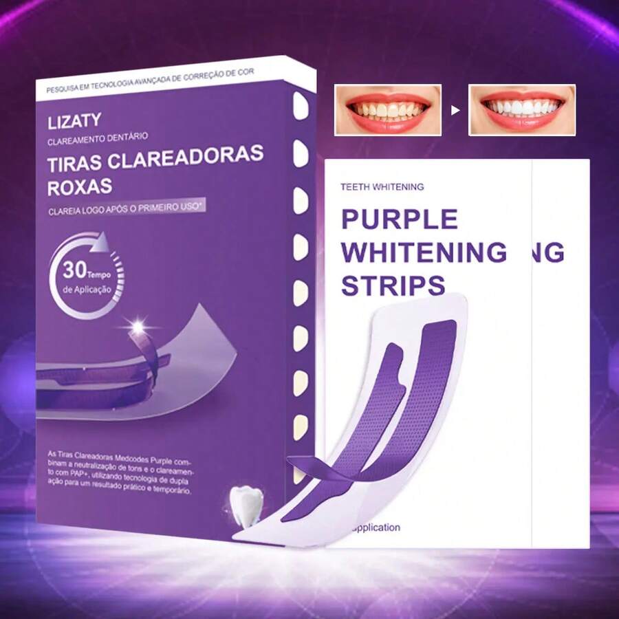 LIZATY Tiras dentales Tecnología de corrección de color |   Resalta el brillo natural de tu sonrisa - 14 piezas - Ver 1