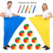 2 Sets Grandma Pants Ball Catching Game Set, Includes 10 Six-Color Elastic Balls And 2 Random Color Air Pumps, Fun Team Relay Party Game, Suitable For Gatherings And Family Parties - View 3