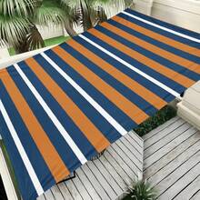 1pc Blue & Orange Striped Nautical Style Large Sun Shade Canopy, UV Protection, Sturdy & Durable, Easy Installation, Suitable For Beach, Garden, Patio, Includes Rope - Multicolor - View 9