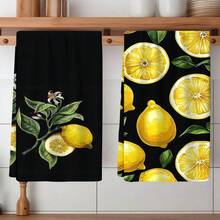 2/4/6件組檸檬圖案印花廚房抹布，烹飪烘焙用茶巾、洗碗布、清潔巾、手巾，超柔軟高吸水，廚房裝飾配件，日常必需生活用品 - 彩色 - 查看 6