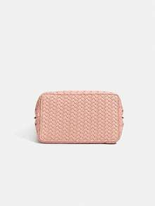 2026 New Pink Hollow Embossed Woven Bag, Women's Shoulder Bag With Small Bag, Large Capacity Bag, Vacation Travel Charm Versatile Leisure Bucket Bag - Pink - View 7