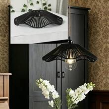 Exquisite Ruffle Edge Country Bohemian Style Handmade Woven Lampshade | Rattan Craftsmanship | Home Decor/Ceiling Light | Suitable For Halloween Decor Table Lamp/Living Room Decor Table Lamp Christmas Decor/Wedding Decor (Bulb Not Included) - A - View 16