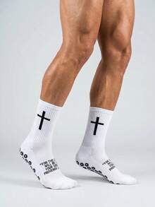 1/6 Paar neue Fußball-Sportsocken mit Kreuzstreifen, dicke Frottee-Sohle, rutschfeste Knöchelsocken, Unisex, geeignet für professionelles Training und Spiele, Weltcup Herren-Sportsocken bis zur Wade, Schulanfang - Verschiedenfarbig - Übersicht 4
