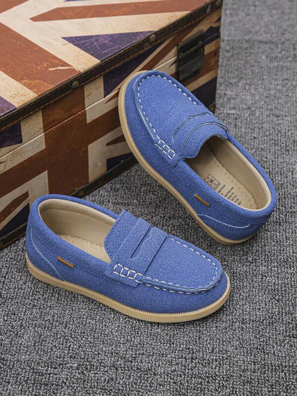 1 Pair Spring/Autumn Unisex Kids Flat Slip-On Shoes, Fashion Minimalist Solid Color Casual Soft Sole Comfortable Outdoor Loafers