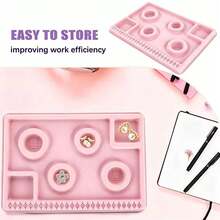 2pcs Pink Bracelet Design Tray - Beading Tool, DIY Bracelet Design Tray, Bracelet Beading Measurement Scale Display Tray, Suitable For Jewelry Beading, Easily Design Bracelet Works - Pink - View 6