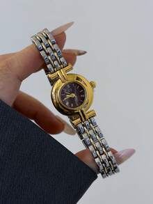 This Gold/Silver Square Bamboo Knot Quartz Watch Is Suitable For Daily Wear And Is Also A Perfect Gift For Birthdays And Christmas. - Silver and Gold - View 2