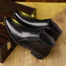 Sepatu Bot Pria Gaya Inggris Vintage Buatan Tangan, Sepatu Bot Inggris Model Chelsea Bertali Tinggi - Hitam - View 3