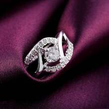 New Streetwear 925 Sterling Silver Shiny Zirconia Diamond Rings For Women Wedding Party Gifts Fine Jewelry Engagement Rings - Silver - View 4
