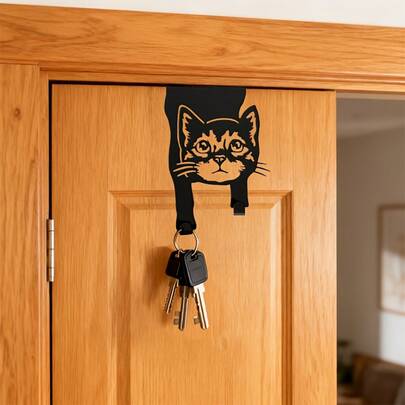 A Cute Black Cat Metal Decorative Door Hanging Hook With Hardware Craftsmanship, Both Cute And Stylish, And Sturdy And Practical.