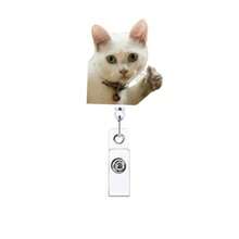 1pc/2pcs/3pcs Acrylic Cat Retractable Rotating Badge Reel Keychain ID Holder For Doctors And Nurses - Multicolor C - View 20