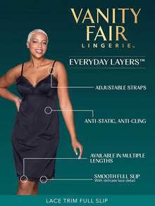 Rosette Lace Full Slip Enagua Completa para Mujer - 22 pulgadas - Encaje - Negro - Ver 4