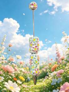 1/3/5/10/20pcs Multi-Color Flower & Mushroom Series Ballpoint Pens With Black Ink, Smooth Writing, Full Rhinestone Cover, Creative DIY Beaded Jewelry Pens, School Office Study Supplies Gift - Multicolor - View 13
