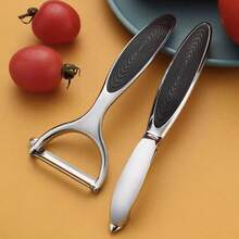 2pcs Stainless Steel Peeler Set, Home Fruit And Vegetable Peeler, Sharp Potato Apple Cucumber Peeler, Non-Slip Handle Melon Peeler - Black - View 12