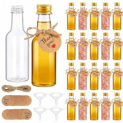 46/10/2pcs/5pcs/50/100pcs Threaded Cap Plastic Mini Filling Bottles, Leak-Proof, Compact & Portable, Multiple Sizes Available, Suitable For Weddings, Arts, Parties