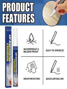 Grout Pen For Living Room, Bedroom, Bathroom Floor, Sink, Tile Gaps, Waterproof, Stain Removal, Our Tile Repair Pen Contains Penetration Enhancer And Corrosion Inhibitor, It Can Waterproof And Anti-Mold, Easy To Operate, Fast Drying Ink - Tile Repair Pen - View 8